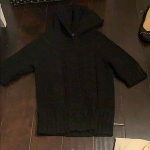 Express snap button cable knit sweater